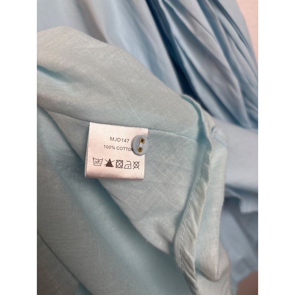 Shop the Mint MJD147 Light Blue XL Ruffle Poet Sleeve Mini Dress - Picture 7 of 7
